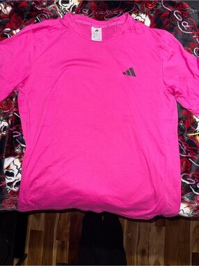 Adidas Men's Bright Pink Short Sleeve Tee